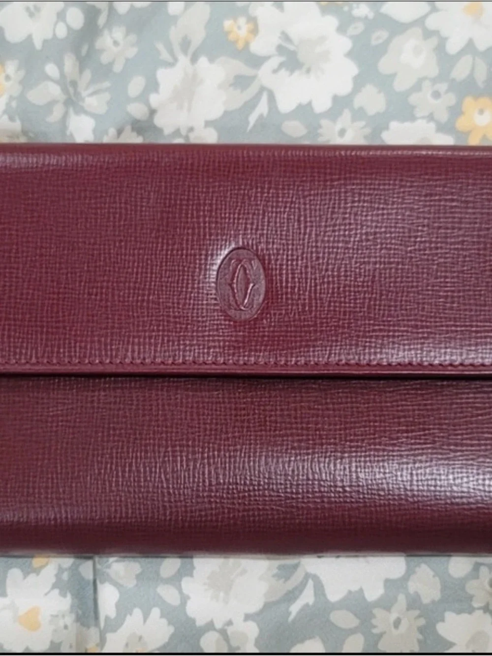 Cartier Burgundy Leather Chain Shoulder Bag with Gold Hardware